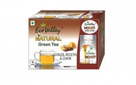 Eco Valley Natural Green Tea Ginger, Mulethi & Lemon  Box  25 pcs